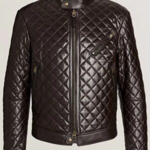 MEN STYLISH DIAMOND LEATHER JACKET