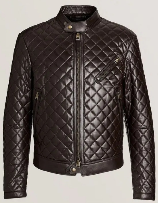 MEN STYLISH DIAMOND LEATHER JACKET