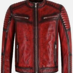 BIKER CAFE RACING R & D LEATHER JACKET 